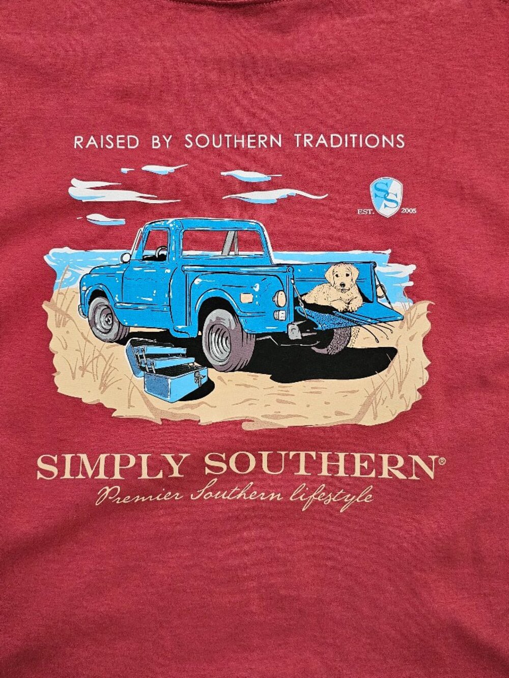 NWT Simply Southern Mens XXL Southern Traditions Dog on Truck Tee Shirt